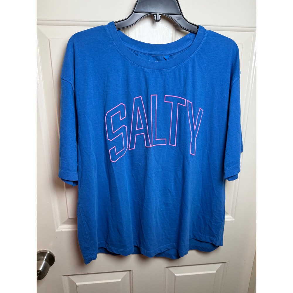 Royce Brand Salty Graphic Tee Royal Blue Pink Outline Cotton T-Shirt 2XL NWT